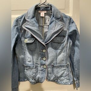 Nine West Blue Denim Jacket, size 8, cottage core